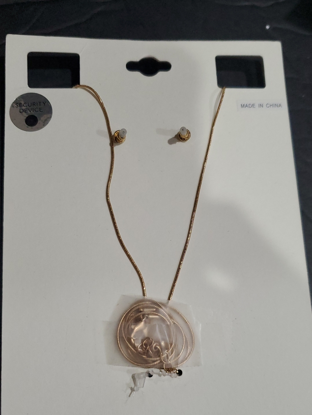 Lucky Brand heart shaped calf hair dangle earring & fringe pendant necklace set - Picture 8 of 8